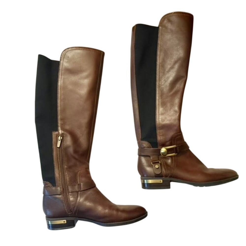 Vince Camuto - Leather Wide Calf Tall Shaft Boots - Pearly - Brunet - 9 M